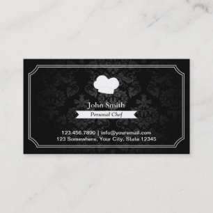 Vintage Damask Personal Chef Business Card