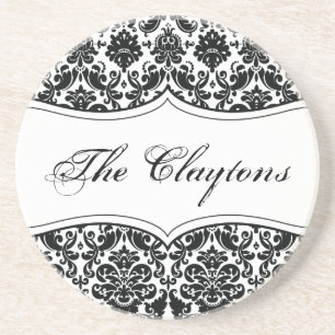 Vintage Damask Personalised Coaster