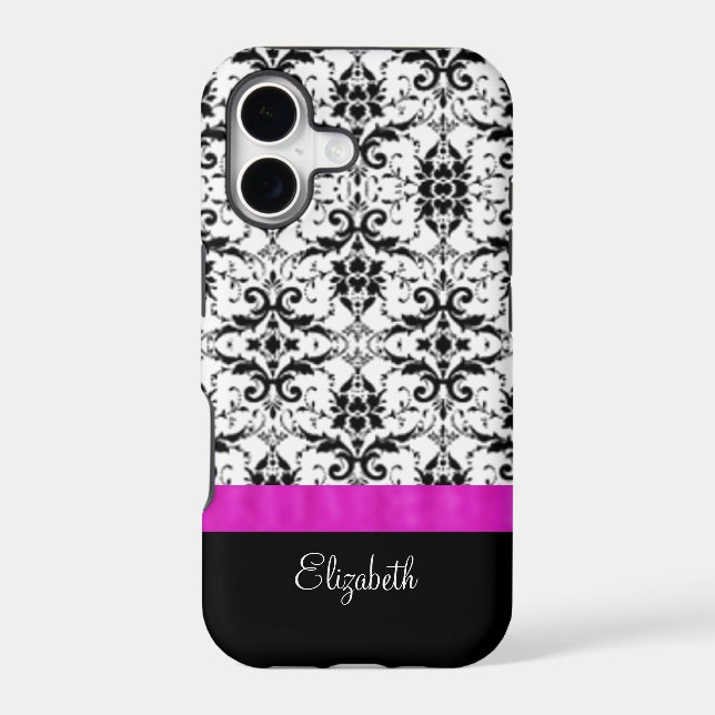 Vintage Damask Pink Ribbon iPhone 5 Case (Back)