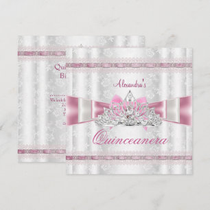 Vintage Damask Quinceanera 15th Birthday Party Invitation