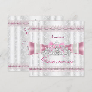 Vintage Damask Quinceanera 15th Birthday Party Invitation