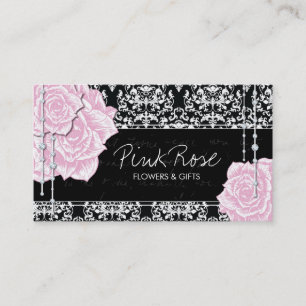 Vintage Damask Roses Business Cards