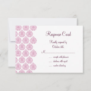 Vintage Damask RSVP (pink) Card