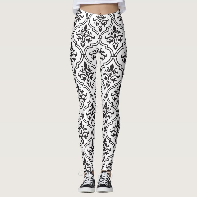 Vintage Damask Seamless Classic Design Leggings (Front)