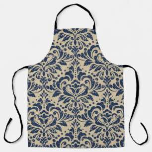Vintage damask seamless pattern background. Grunge Apron