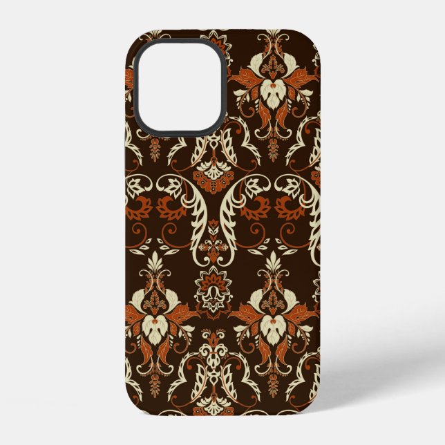 Vintage damask seamless pattern iPhone case (Back)