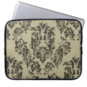 Vintage damask seamless pattern laptop sleeve
