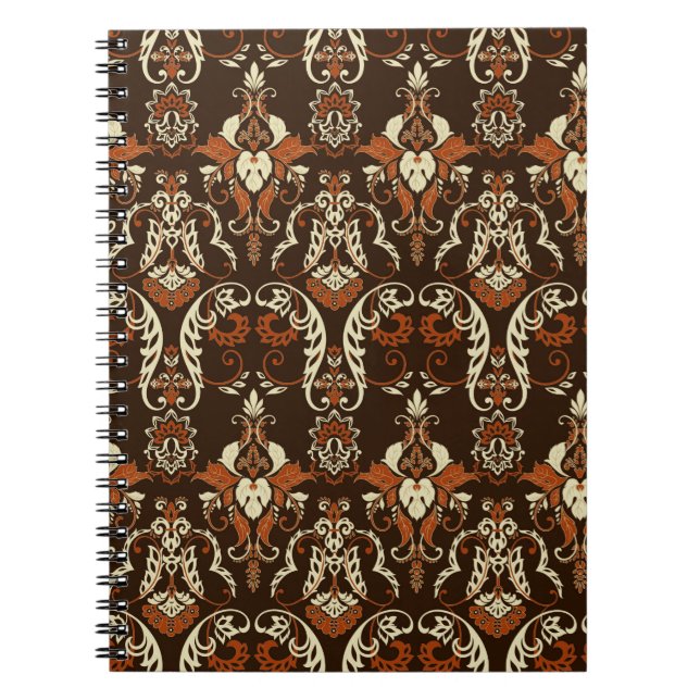Vintage damask seamless pattern notebook (Front)