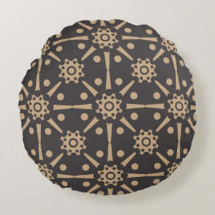 Vintage damask seamless retro pattern background r round cushion