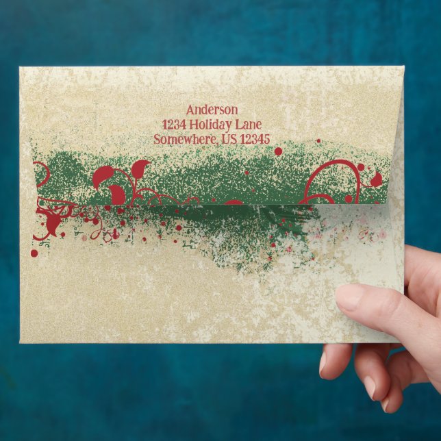 Vintage Damask Snowflake Envelopes (Hand)