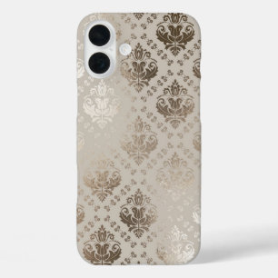 Vintage Damask Sparkle Beige Phone Case