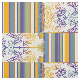 Vintage Damask Stripes coloured II + your idea Fabric