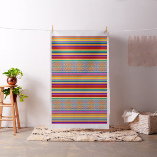 Vintage Damask & Stripes coloured II + your ideas Fabric
