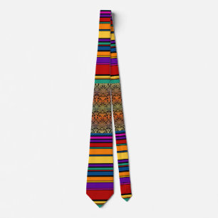 Vintage Damask Stripes Pattern coloured I Tie