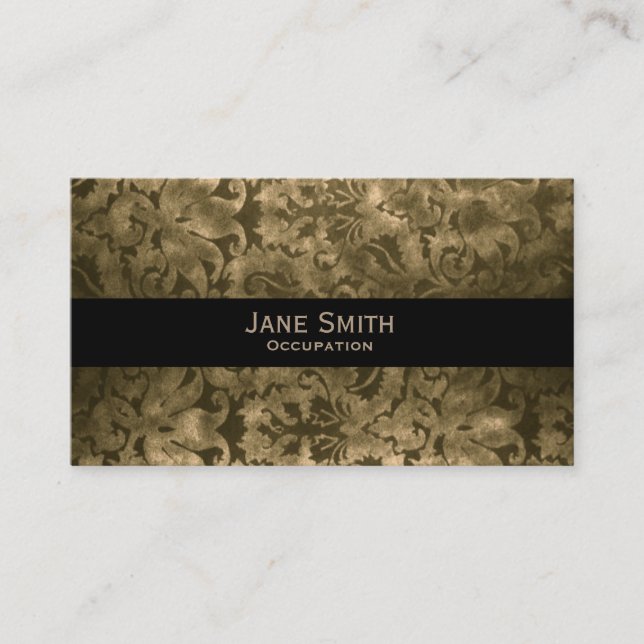 Vintage damask traditional antique bohemian business card (Front)