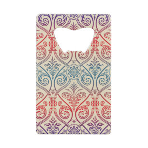 Vintage Damask Wallpaper - blue violet red