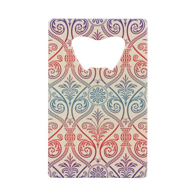 Vintage Damask Wallpaper - blue violet red (Front)