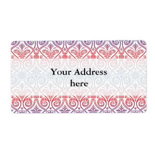 Vintage Damask Wallpaper - blue violet red