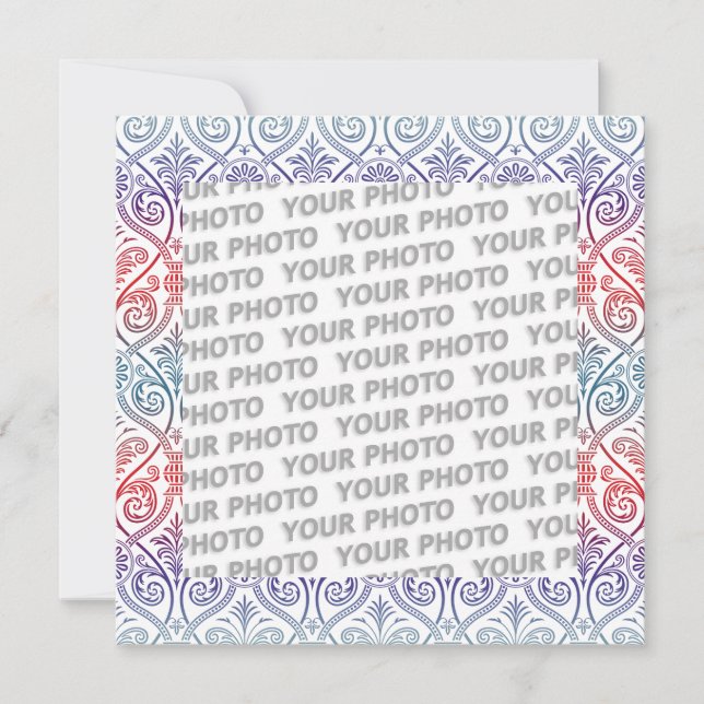 Vintage Damask Wallpaper - blue violet red (Front)