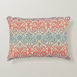 Vintage Damask Wallpaper - blue violet red Decorative Cushion