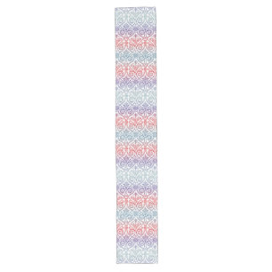 Vintage Damask Wallpaper - blue violet red Long Table Runner