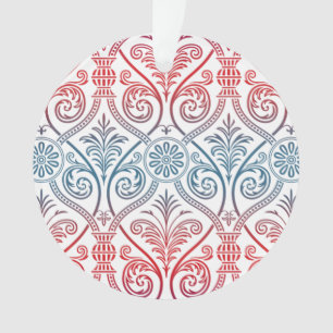 Vintage Damask Wallpaper - blue violet red Ornament