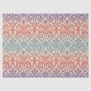 Vintage Damask Wallpaper - blue violet red Tissue Paper