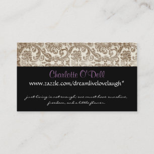 vintage damask; website marketing business card