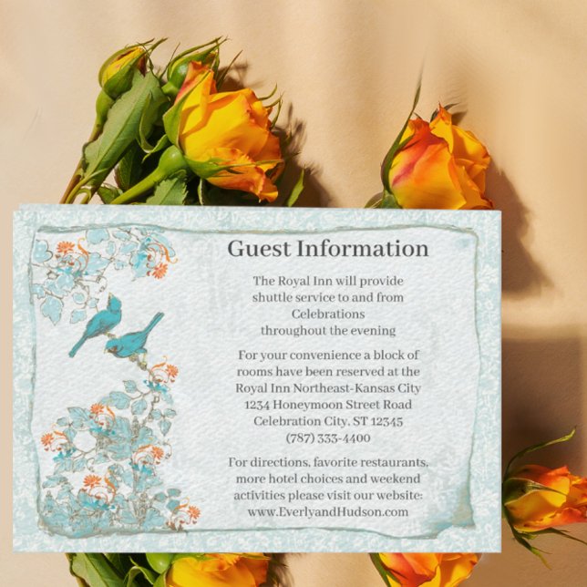 Vintage Damask Wedding Information 5x7 Invitation (Creator Uploaded)