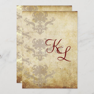 VINTAGE DAMASK WEDDING INVITATIONS