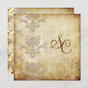 VINTAGE DAMASK WEDDING INVITATIONS