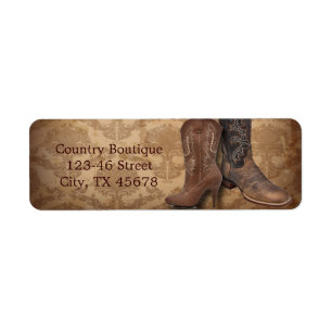 vintage damask western country cowboy return address label