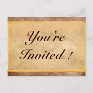 Vintage Damask You're Invited! Postcards