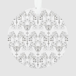 Vintage Damasks Wallpaper - black + your backgr. Ornament
