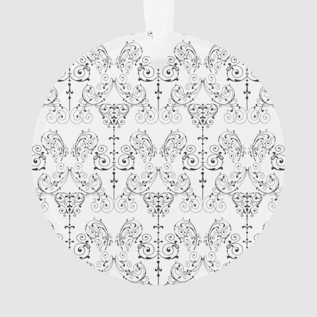 Vintage Damasks Wallpaper - black + your backgr. Ornament (Back)