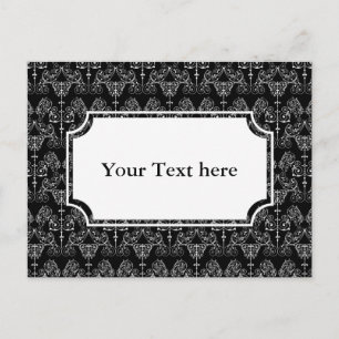 Vintage Damasks Wallpaper - white + your backgr. Postcard