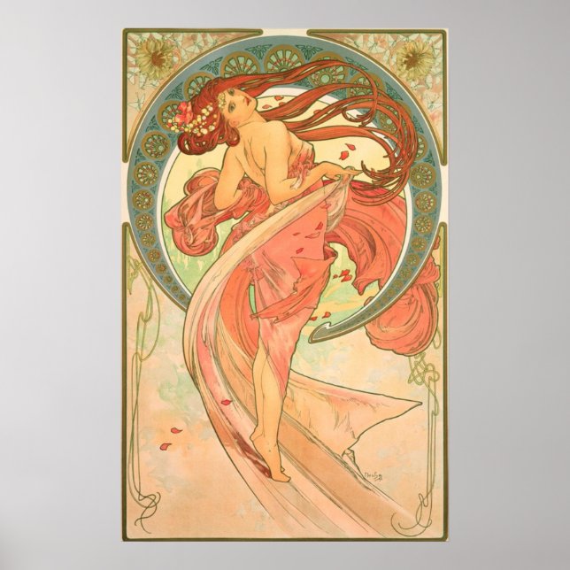 Vintage Dance by Alphonse Mucha Poster (Front)