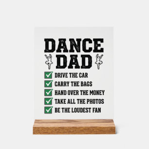 Vintage Dance Dad Checklist Shirt Design_1 Acrylic Sign