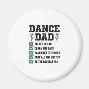 Vintage Dance Dad Checklist Shirt Design_1 Magnet