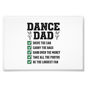 Vintage Dance Dad Checklist Shirt Design_1 Photo Print