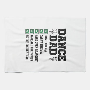 Vintage Dance Dad Checklist Shirt Design_1 Tea Towel