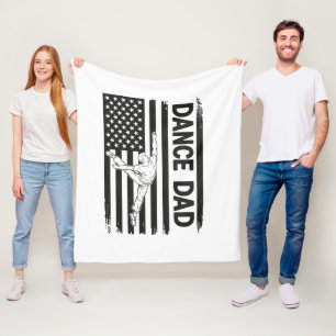 Vintage Dance Dad US Flag Father’s Day Dad Grandpa Fleece Blanket