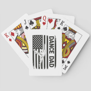 Vintage Dance Dad US Flag Father’s Day Dad Grandpa Playing Cards