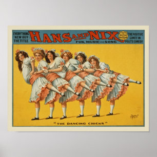 Vintage Dance Troop Advertisement Poster