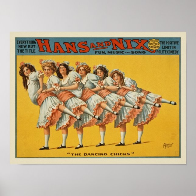 Vintage Dance Troop Advertisement Poster (Front)