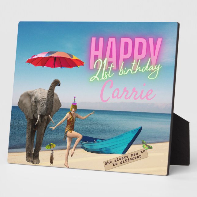 Vintage Dancer 21st Birthday Altered Art Table Plaque (Side)