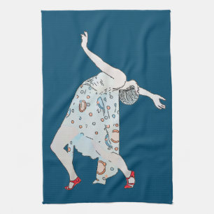 Vintage Dancer, add text Tea Towel
