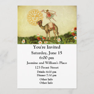 Vintage Dancer on a Camel Invitation