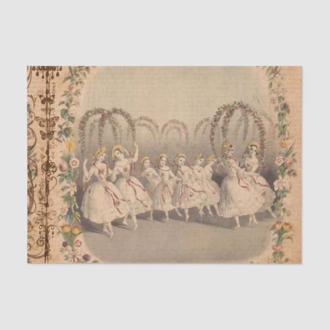 Vintage Dancers Collage Tissue Paper (Front)