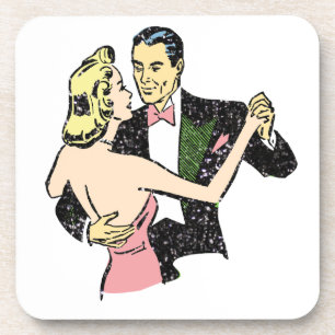 vintage dancing couple coaster